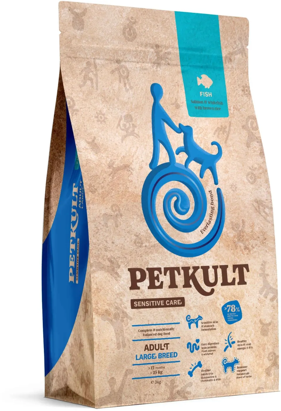 Hrana Uscata Caini, Petkult Sensitive Adult Large Peste, 3 kg