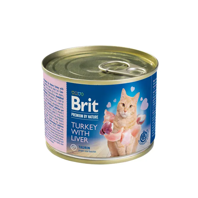 Brit Premium By Nature Cat Turkey With Liver, 200 g