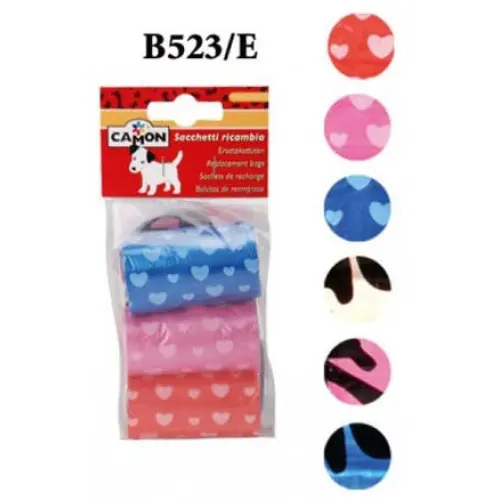 Pungi igienice pentru caini, Camon Mini, diverse culori, set 20 role x 20 buc.