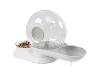 Dispenser dublu, apa si hrana, DISPENSER SNAIL COMBI M-PETS, gri, 2800 ml / 240 g