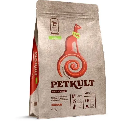 Hrana Uscata Petkult Adult Care Indoor Pisici, Continut Ridicat de Miel, 7 kg