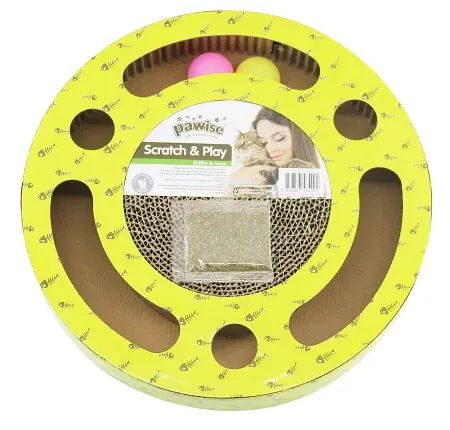 Pawise Round Cat Scratch and Play cu Catnip pentru Pisici