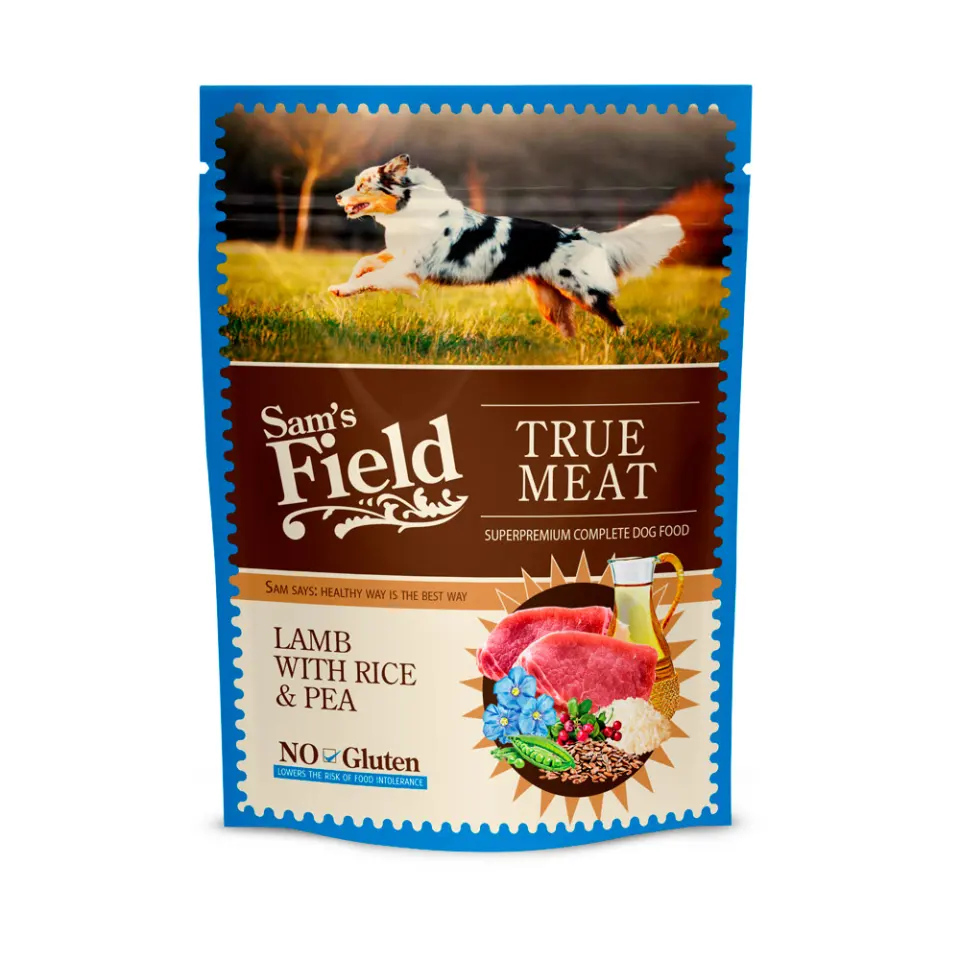 Sam's field dog pouch lamb with Rice & Pea 260gr, EXPIRA 23.10.2026