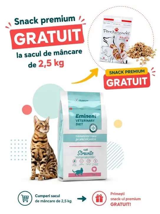 Dieta veterinara pisici, Eminent Veterinary Diet Cat, Struvite, 2.5 kg