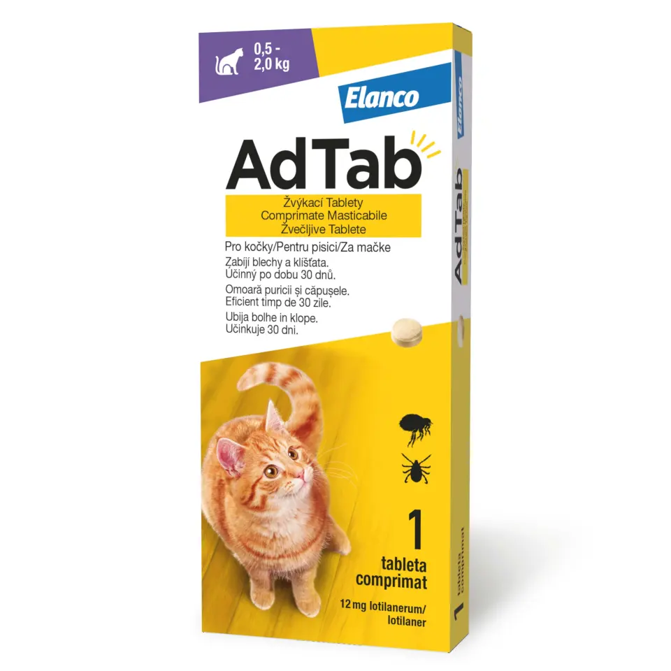 ADTAB, deparazitare externă pisici, comprimate masticabile