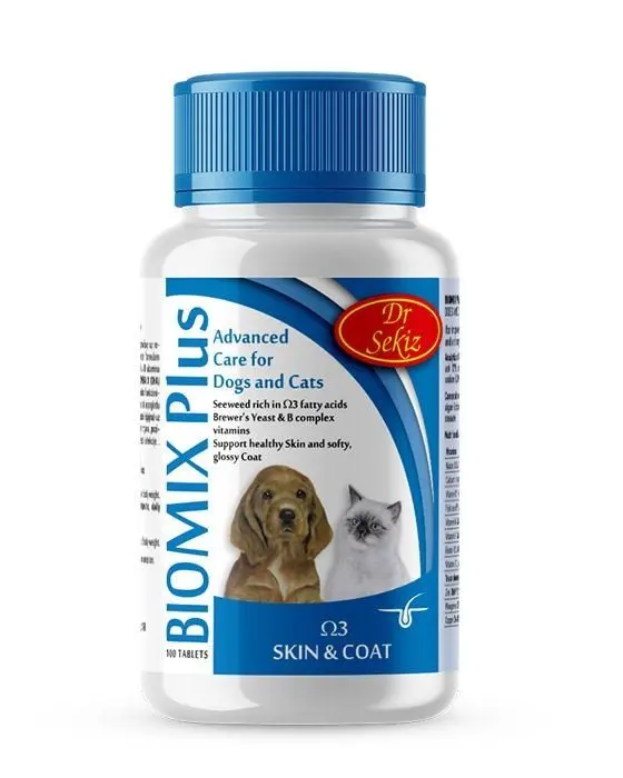 Supliment alimentar, Caini & Pisici, Biomix Plus Omega 3, 100 tablete/ 100 g