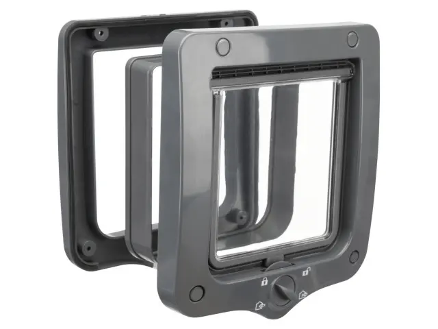 Usa batanta pentru pisici Trixie 4-Way Gri cu Tunel 20 x 22 cm