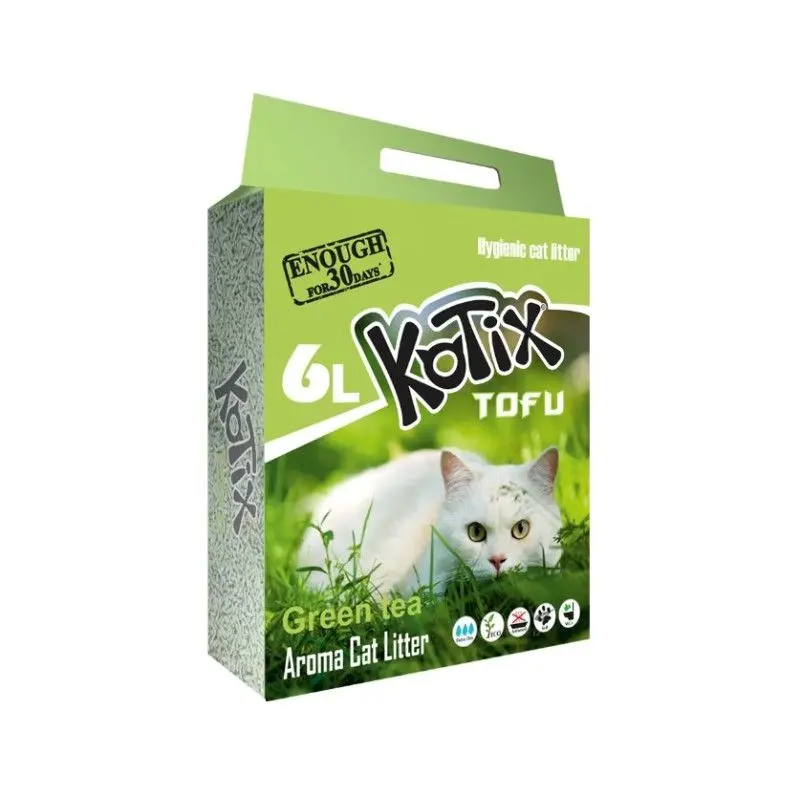 Asternut igienic pentru pisici TOFU Kotix Ceai Verde 6 L/ 2.5 kg
