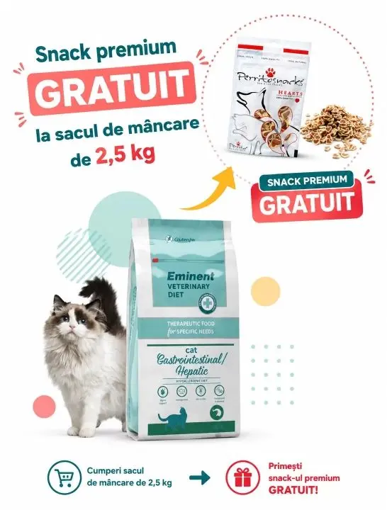 Dieta veterinara pisici, Eminent Veterinary Diet Cat, Gastrointestinal, Hepatic, Hypoallergenic, 2.5 kg
