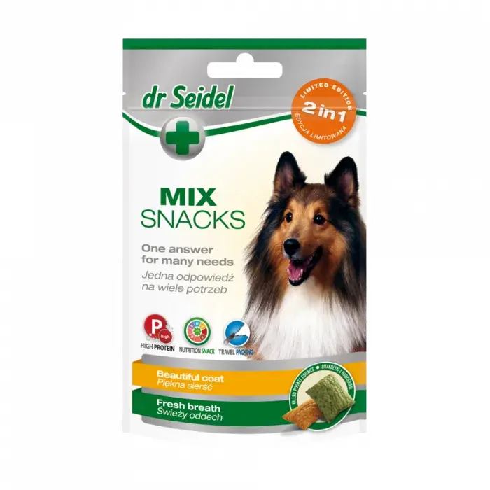 Recompense pentru caini Dr Seidel Mix Snack Blana Frumoasa 90 gr