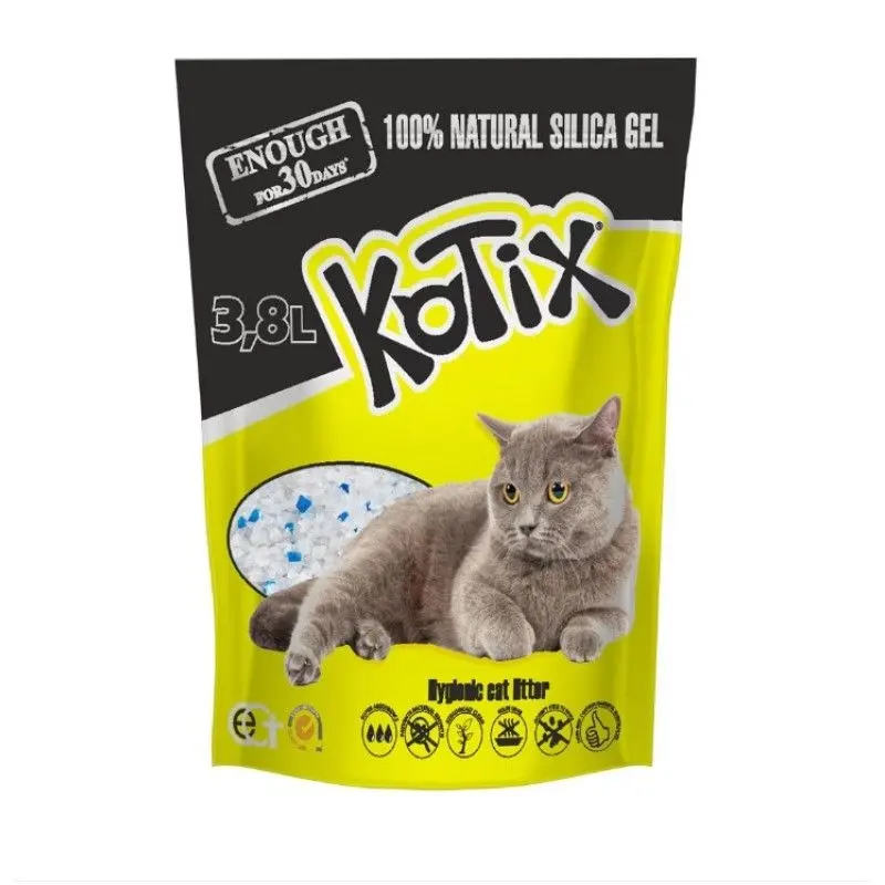 Asternut igienic pentru pisici, silicat, Kotix Normal, 3.8 L/ 1.52 kg
