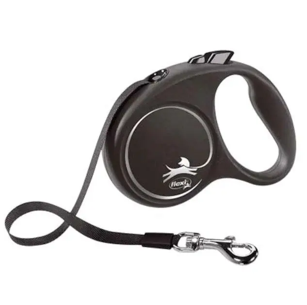 Lesa caini, Flexi, pana la 15 kg, S, 5 m, argintiu