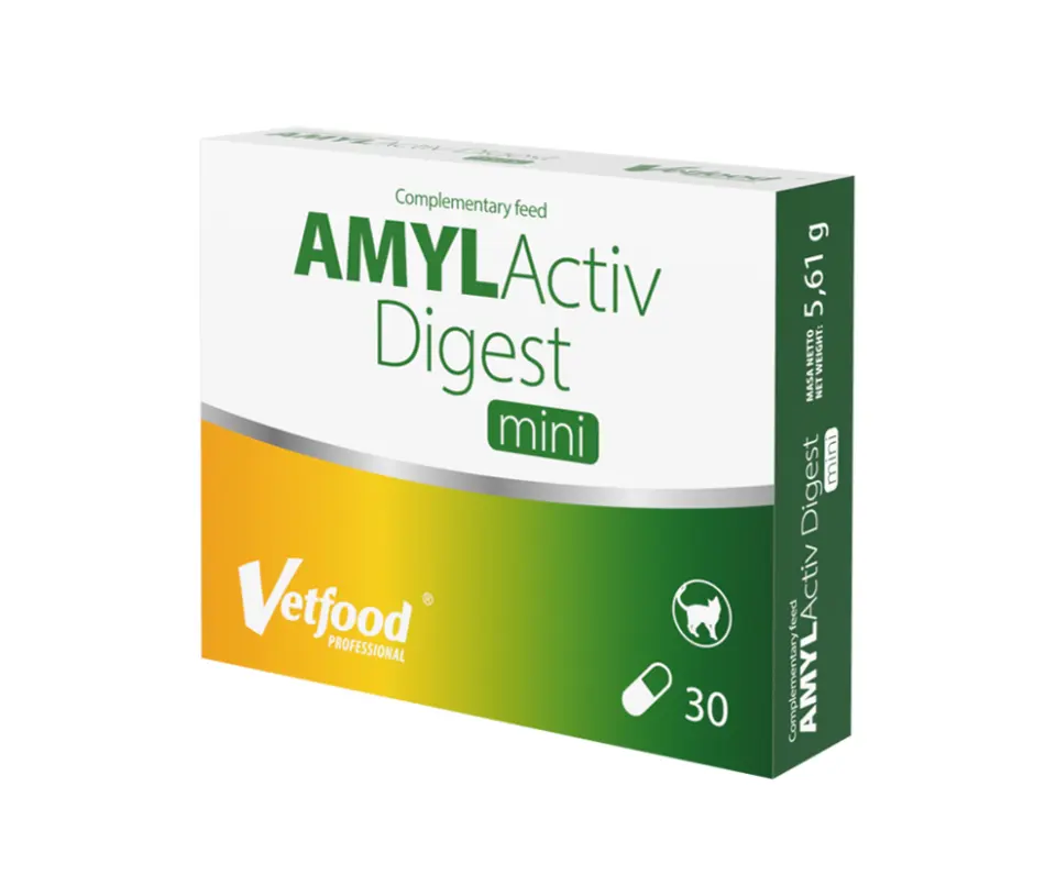 Supliment gastrointestinal, VetFood, Amylactiv Digest Mini, 30 capsule