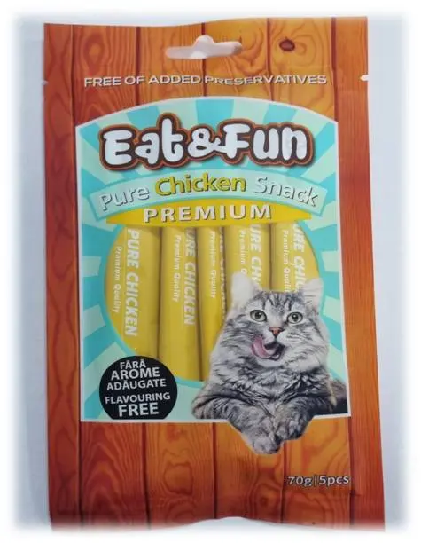 Eat&Fun Recompense Pisica Sos Pure Chicken 70 G / 5 Buc
