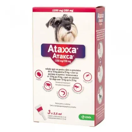Pipeta antiparazitara pentru caini 10-25 kg Ataxxa ( 3 pipete )