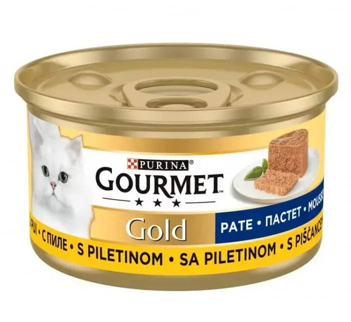 Set 24 buc x 85 gr Hrana umeda pentru pisici Gourmet Gold Mousse cu pui