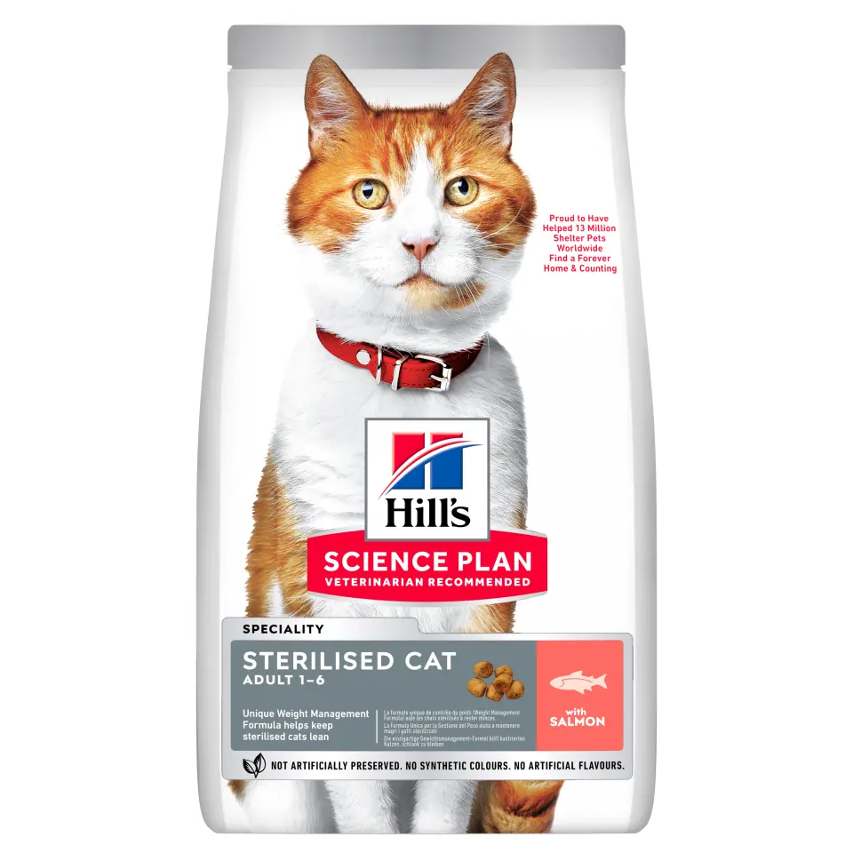 Hrana uscata pisici, Hill's Science Plan Feline Adult Sterilised Salmon, 1.5 kg