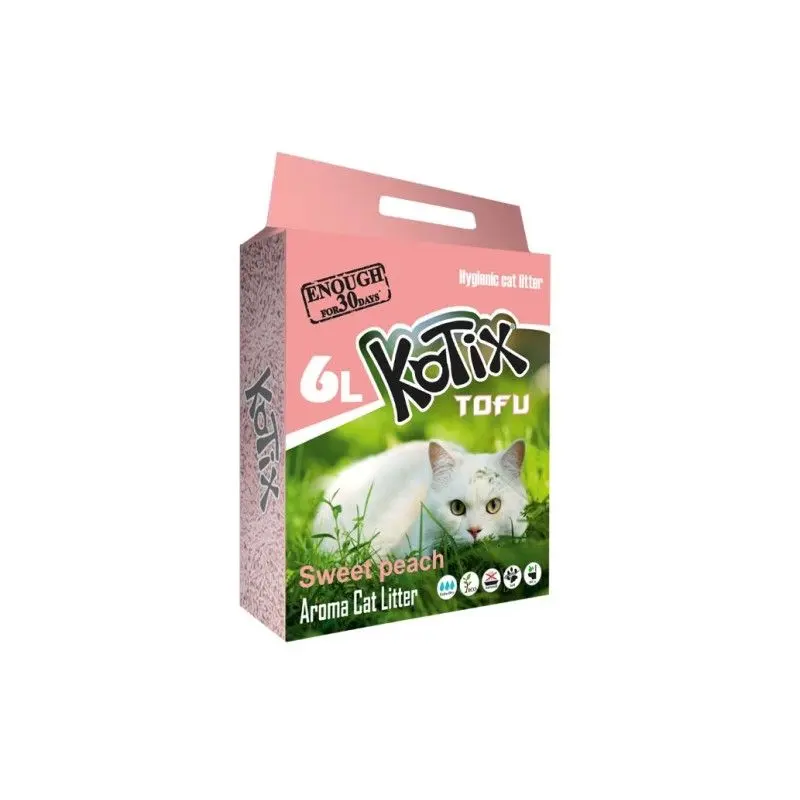 Asternut igienic pentru pisici TOFU Kotix Piersici 6 L/ 2.5 kg