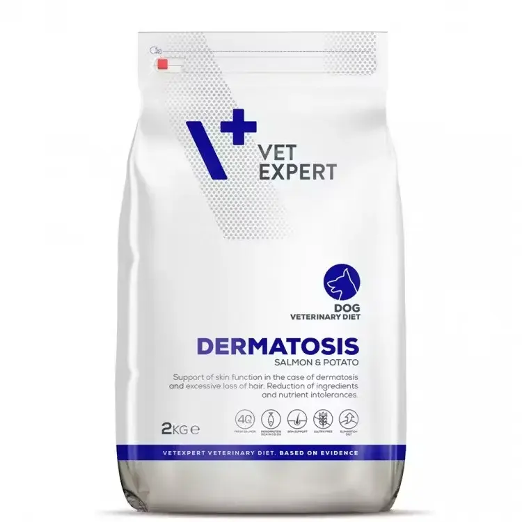 Hrana dietetica pentru caini Vetexpert 4T Dermatosis cu somon 2 kg