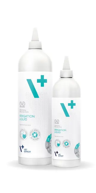Clatire veterinara cu acid hipocloros pentru animale Vet Expert Irrigation Liquid, 250 ml
