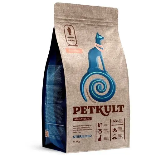Hrana Uscata Petkult Adult Care Sterilized Pisici, Continut Ridicat de Somon, 2 kg