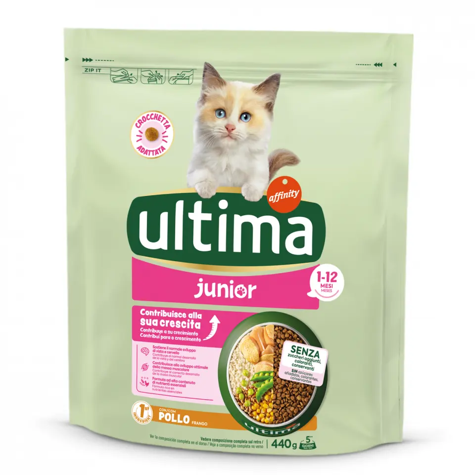 Hrana uscata pisici, Ultima Cat, Junior Pui, 440 g