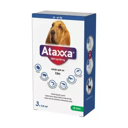 Pipeta antiparazitara pentru caini 25-40 kg Ataxxa ( 3 pipete )