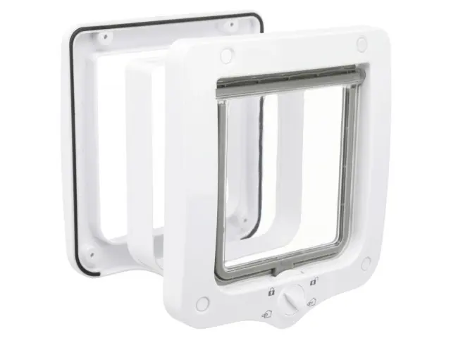 Usa batanta pentru pisici Trixie 4-Way Alba cu Tunel 20 x 22 cm