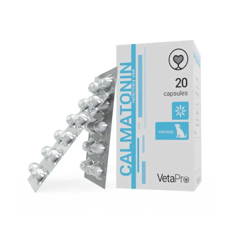 Vetapro Calmatonin Ameliorarea Anxietatii la Caini, 20 capsule