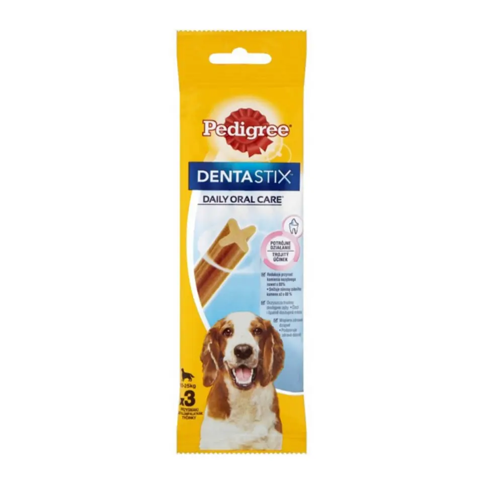 PEDIGREE DentaStix Daily Oral Care, recompense câini talie medie, batoane, 3buc