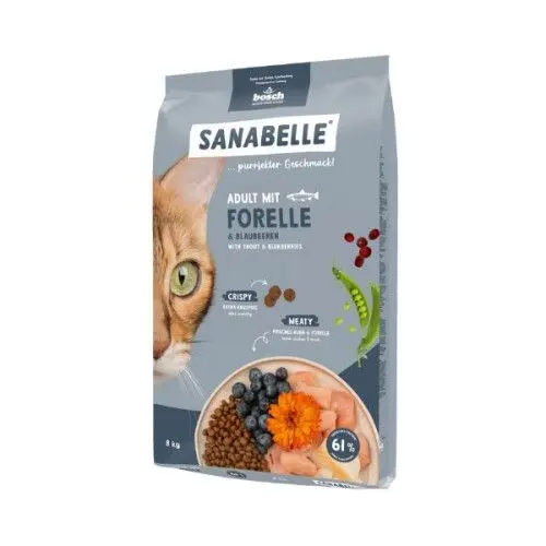 Hrana uscata pisici, Sanabelle Adult, Pastrav, 8 kg