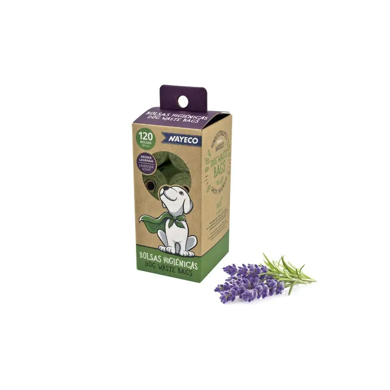 Pungi igienice, pentru caini - set 8 role x 15buc. - Lavanda