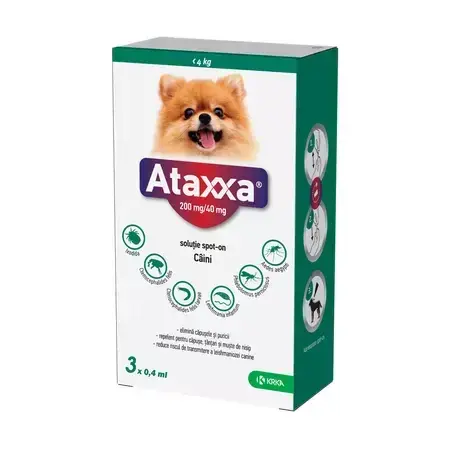 Pipeta antiparazitara pentru caini 4 kg Ataxxa ( 1 pipeta )
