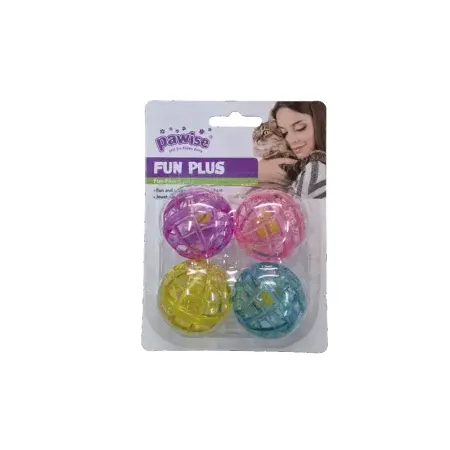 Pawise Colorful Plastic Balls pentru Pisici 4 Buc