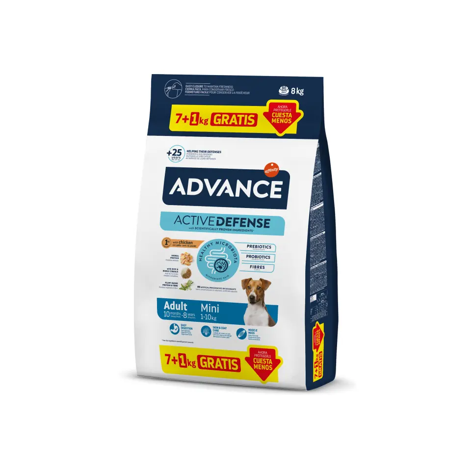 Hrana Uscata Caini, Advance Dog Mini Adult, 7+1 kg