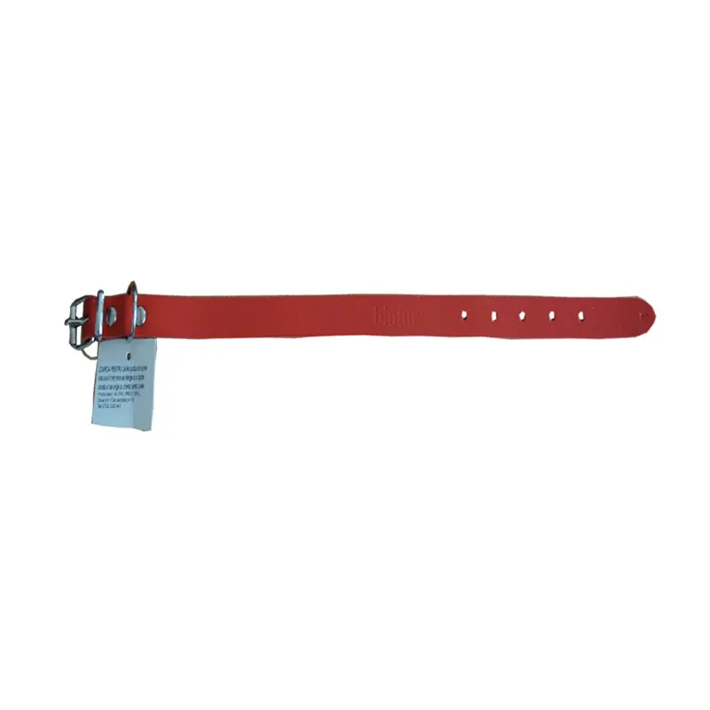 Zgarda din piele, rosie, confortabila, 3 cm x 62 cm