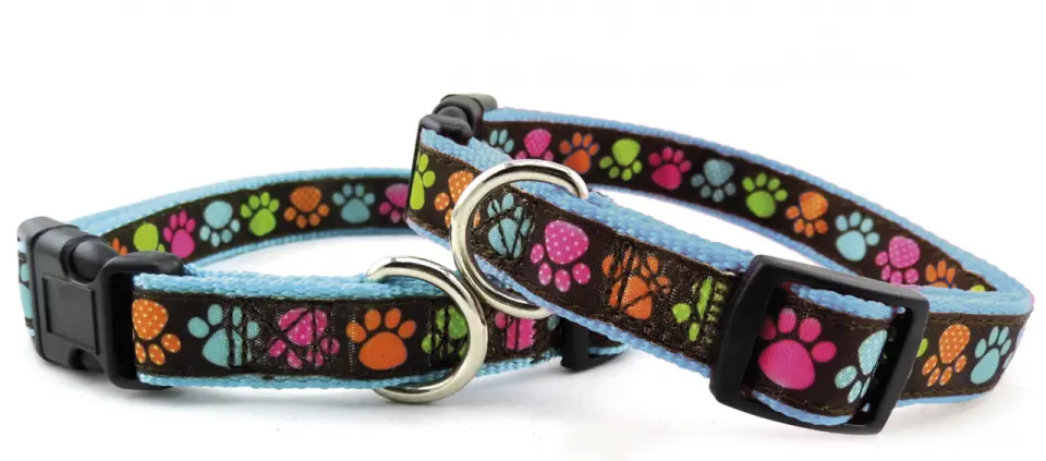 Zgarda nylon, albastra, confortabila, 40-55 cm x 2.5 cm