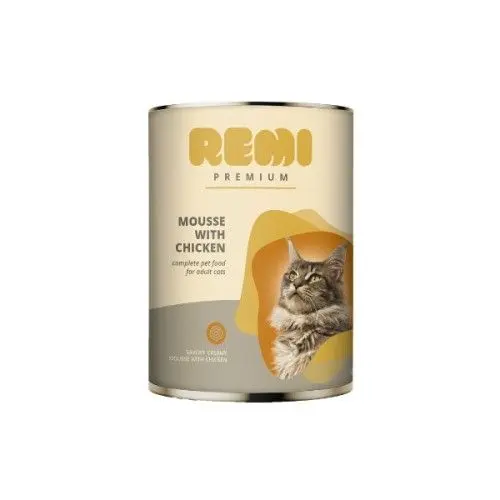 Hrana Umeda Pisici, Remi Premium Mousse cu Pui, 400 g