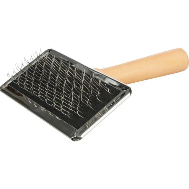 Trixie Perie Soft Cu Pieptene De Curatat, Maner Lemn, 9x13 cm, 2354