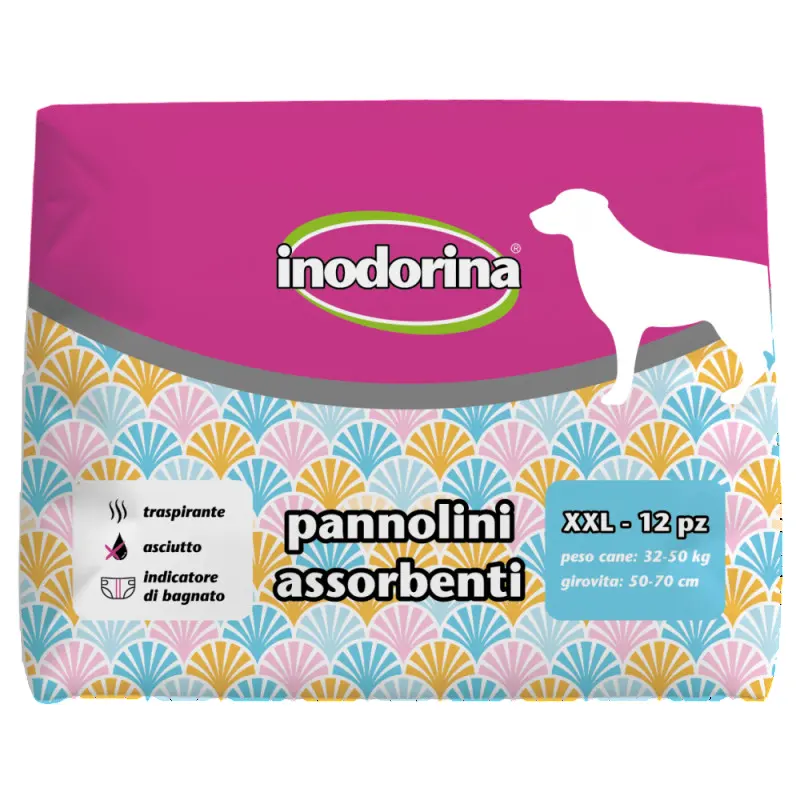 Scutece pentru caini de talie mare Inodorina XXL (32-50 kg), 12 bucati