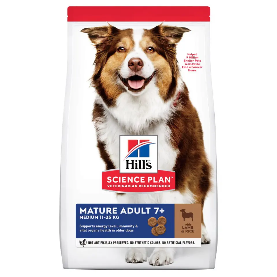 Hills SP CANINE MATURE MED L&R, hrana uscata pentru caini maturi de talie medie, cu miel si orez, 2.5 KG