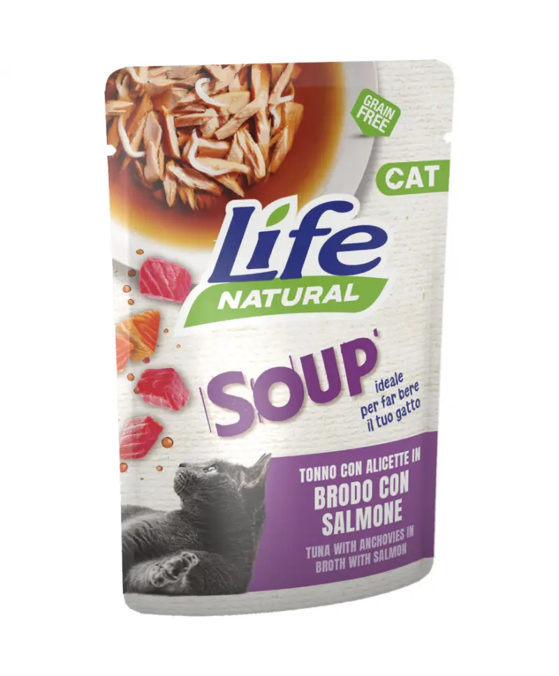 Hrana Umeda Pisici, Life Natural Adult Supa, Ton si Pestisori, 60 g