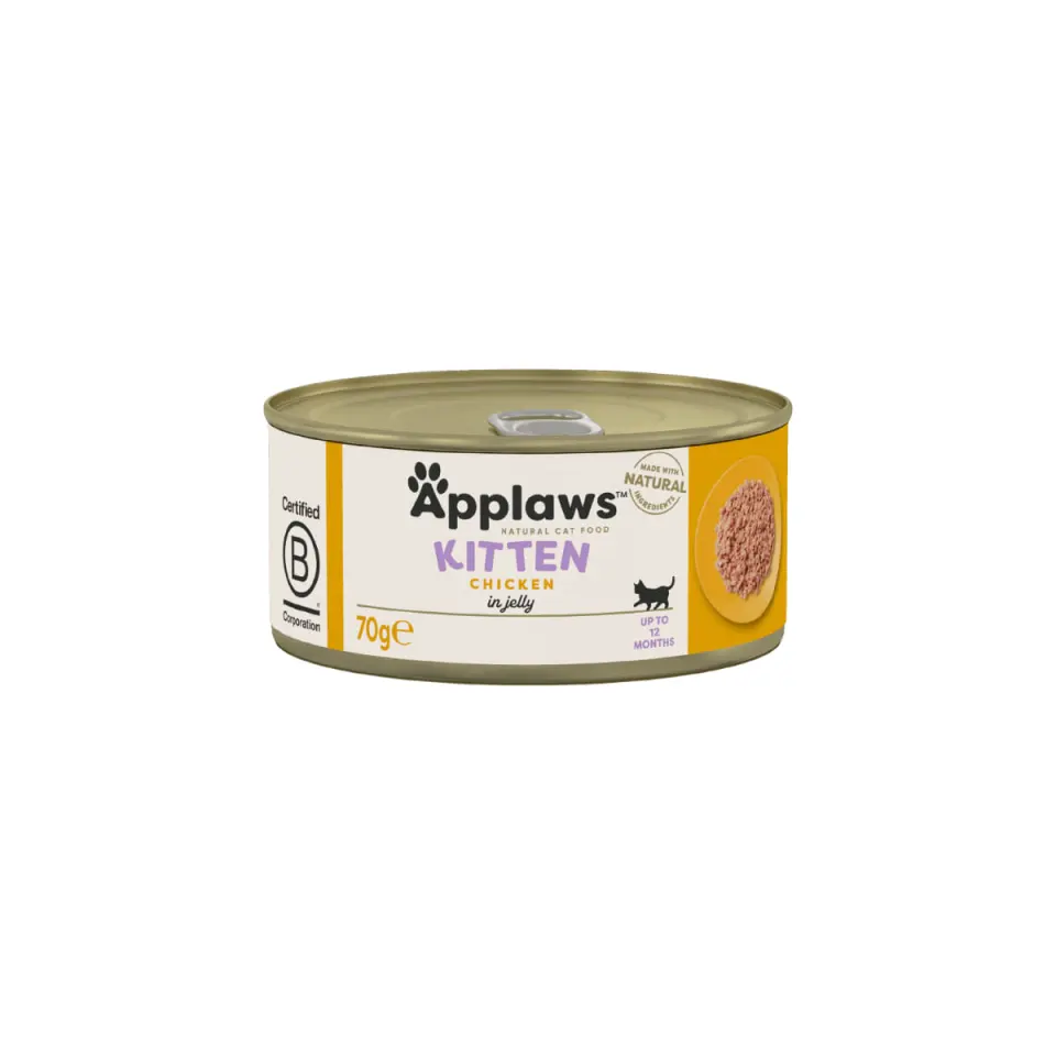 APPLAWS Kitten, Pui, conservă hrană umedă pisici junior, (în aspic), 70g
