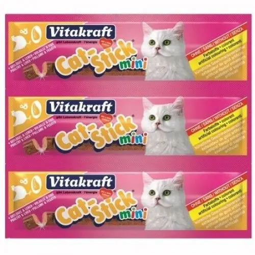 Recompense Pisici Vitakraft CatStick Pasare si Ficat, 3 x 18 g