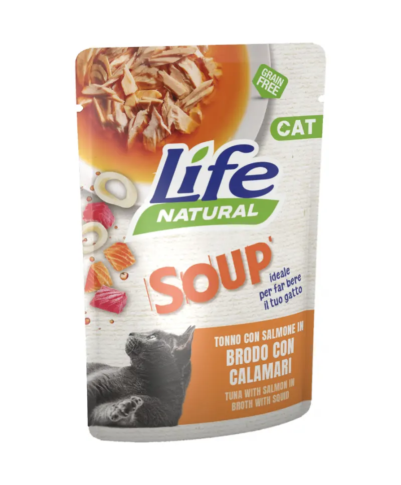 Hrana Umeda Pisici, Life Natural Adult Supa, Somon, 60 g