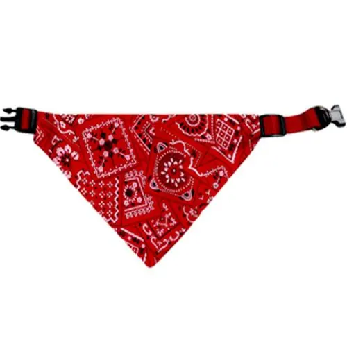 Zgarda nylon cu bandana, rosie, reglabila, 22-35 cm