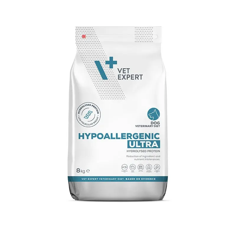 Hrana uscata hipoalergenica pentru caini adulti Vet Expert Hypoallergenic Ultra, 8 kg