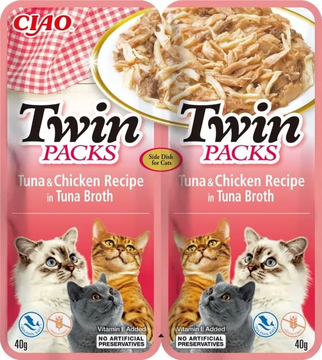 Ciao Cat Twin Reteta de Ton cu Pui in Supa de Ton, 80 g
