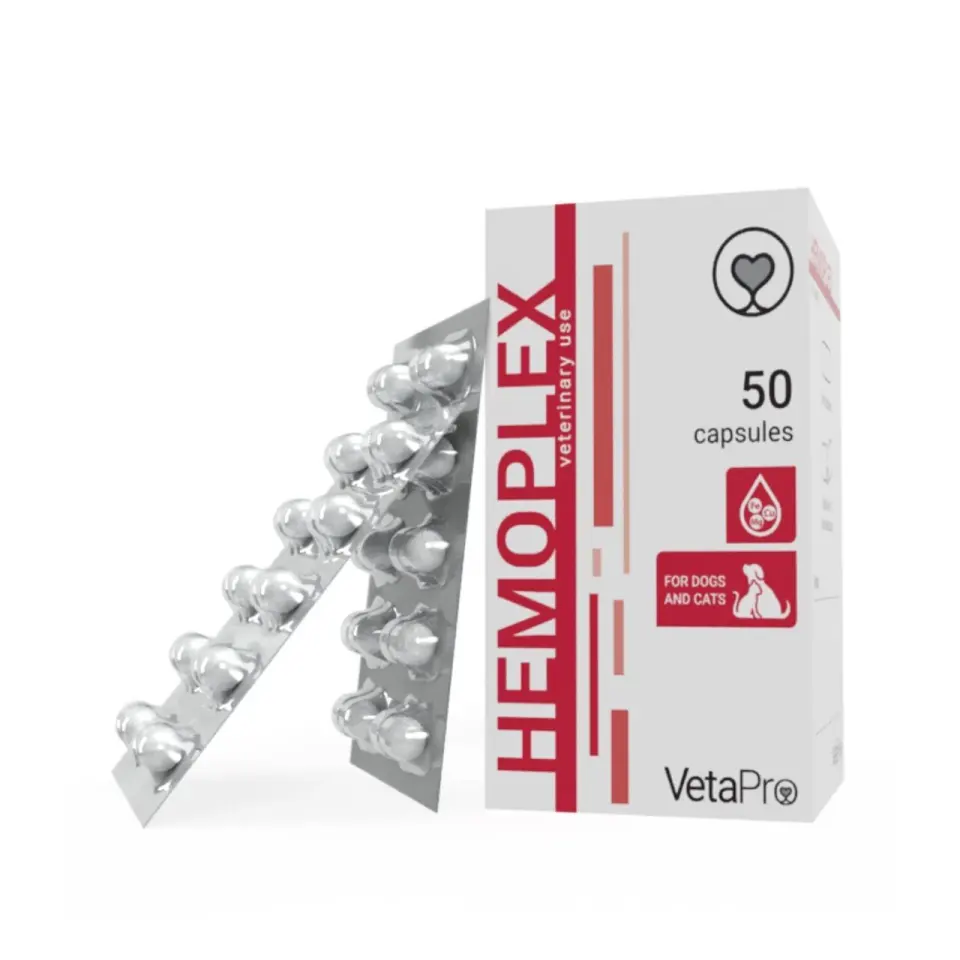 Vetapro Hemoplex, Sanatate Cardiovasculara Caini si Pisici, 50 capsule