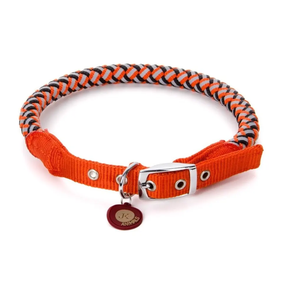 Zgarda caini confort, portocalie, ergonomica, 44-53 cm x 15 mm